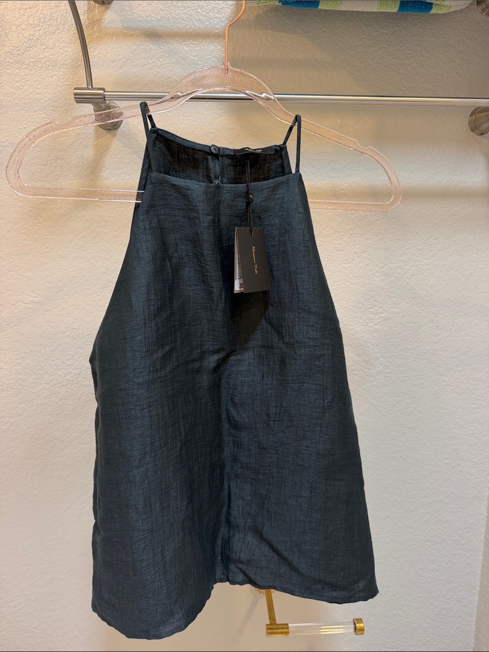 Linen Dark Green Halter top